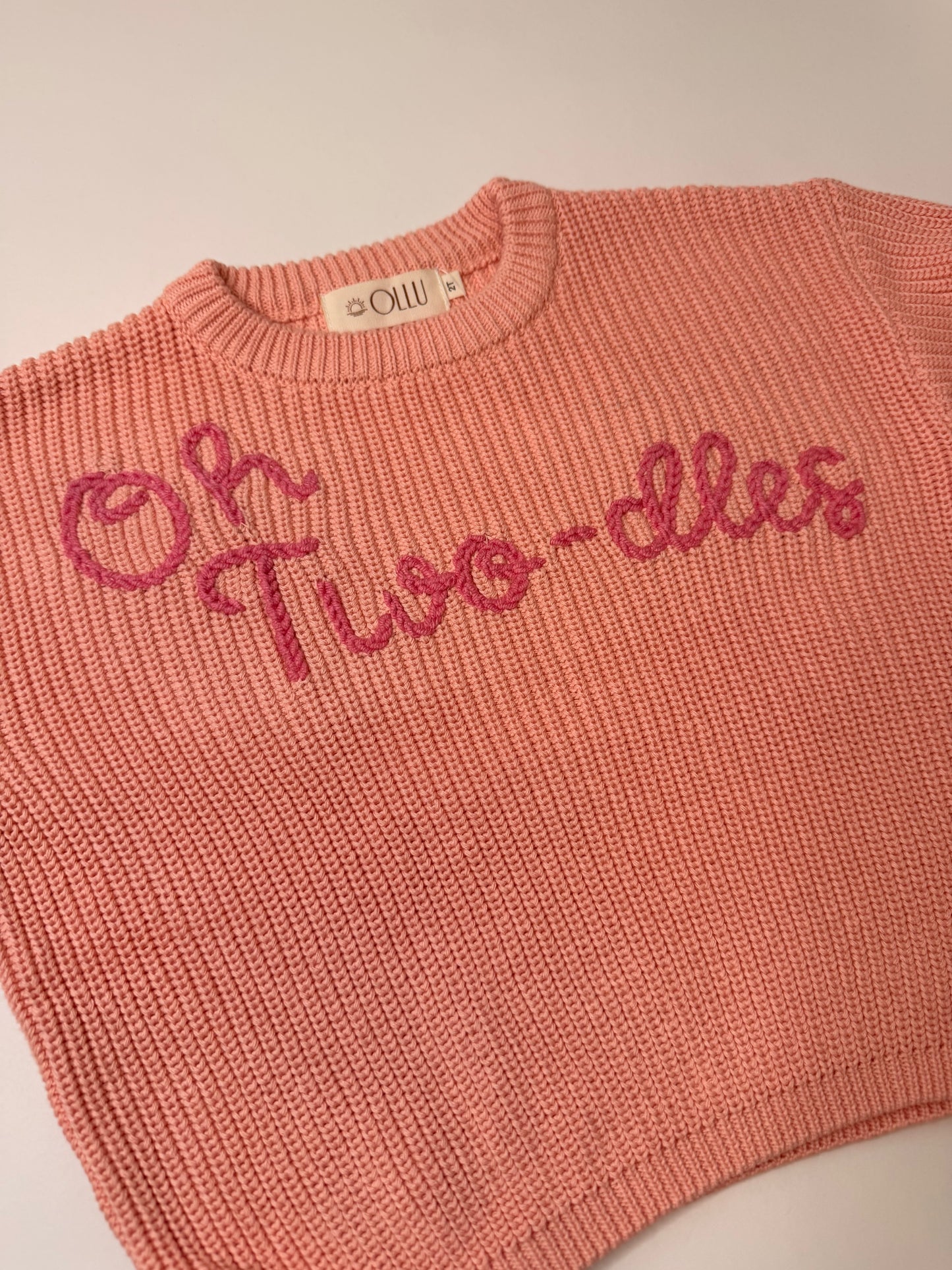Oh Two-dles Hand-Embroidery Sweater