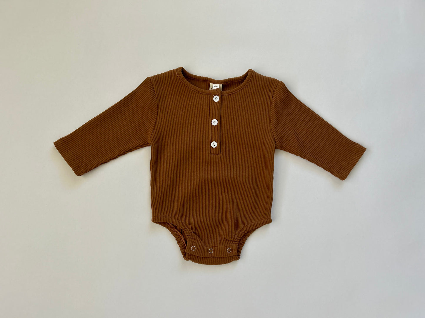 Ribbed Thermal  Unisex Long-Sleeve Bodysuit