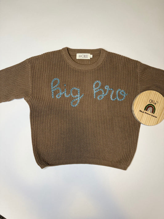 big bro hand-embroidered sweater