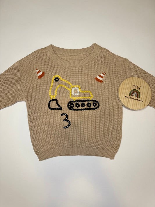 3 construction hand-embroidered sweater