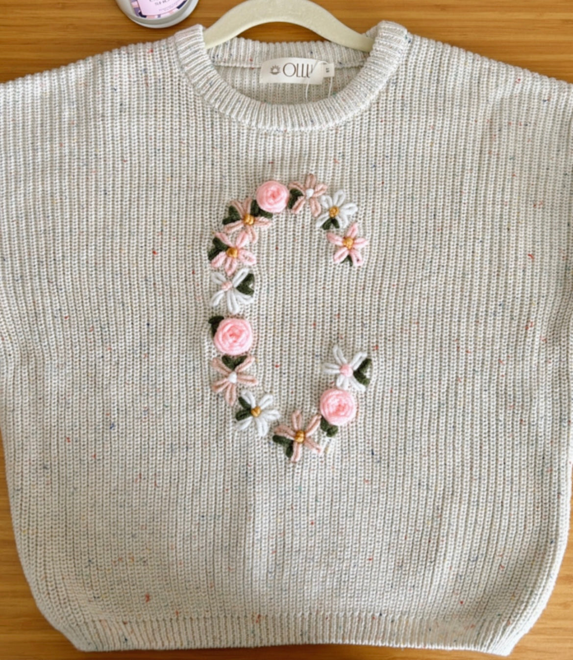 Hand-Embroidered Sweaters (Flower Letter)