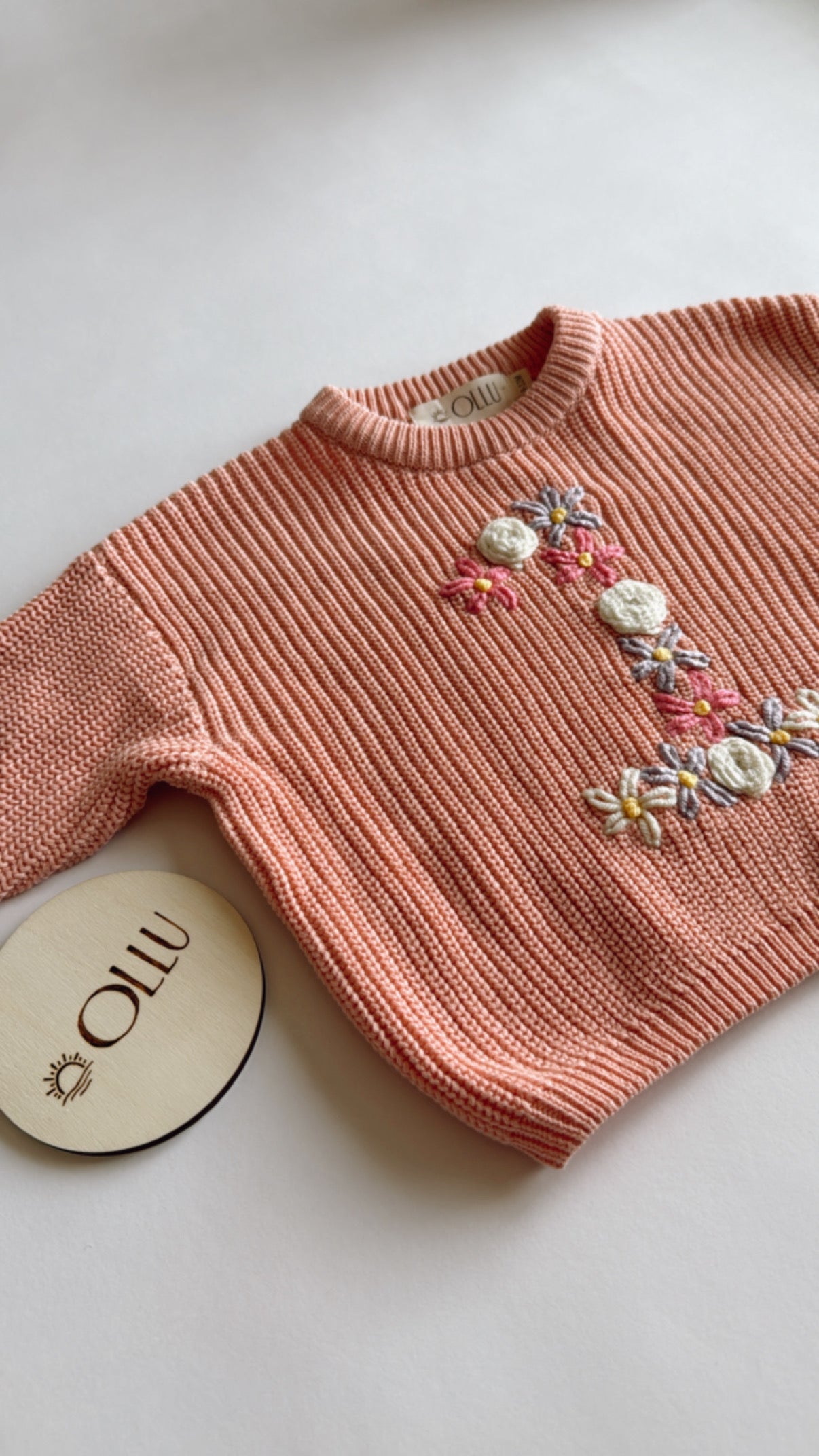 One (Flowers) Hand-Embroidered