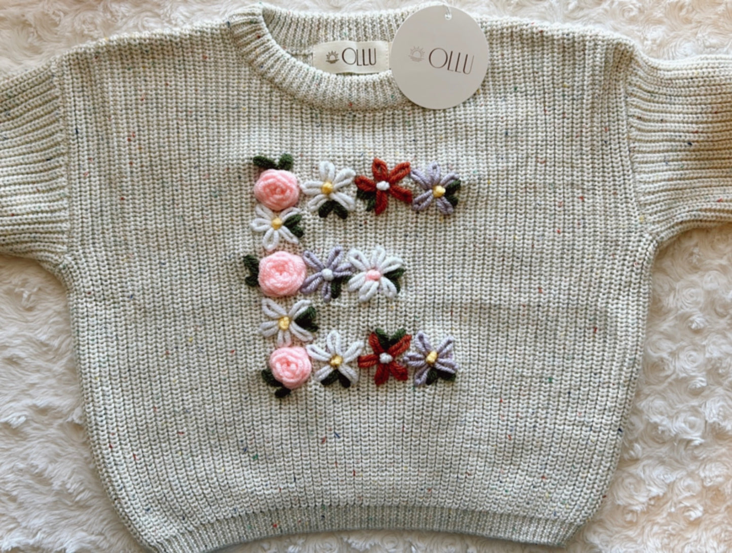 Hand-Embroidered Sweaters (Flower Letter)
