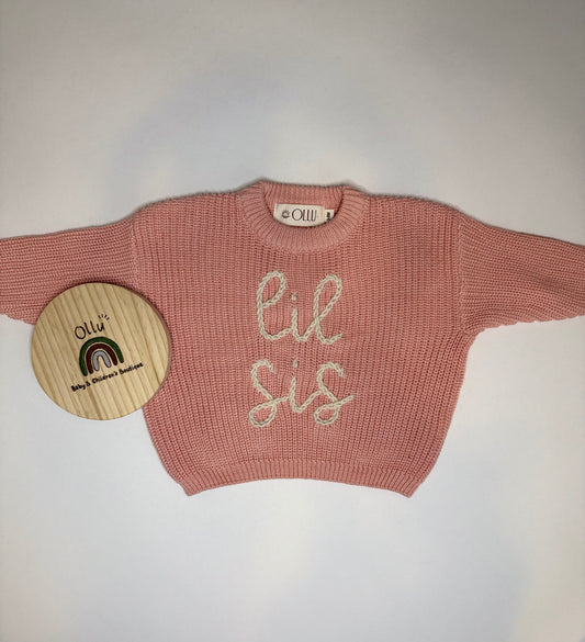 lil sis Hand-Embroidered Sweater SOLD