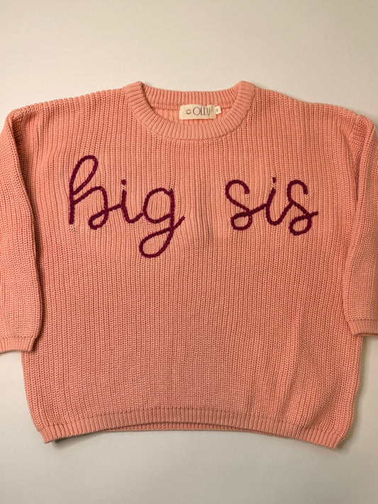 big sis Hand-Embroidery Sweater