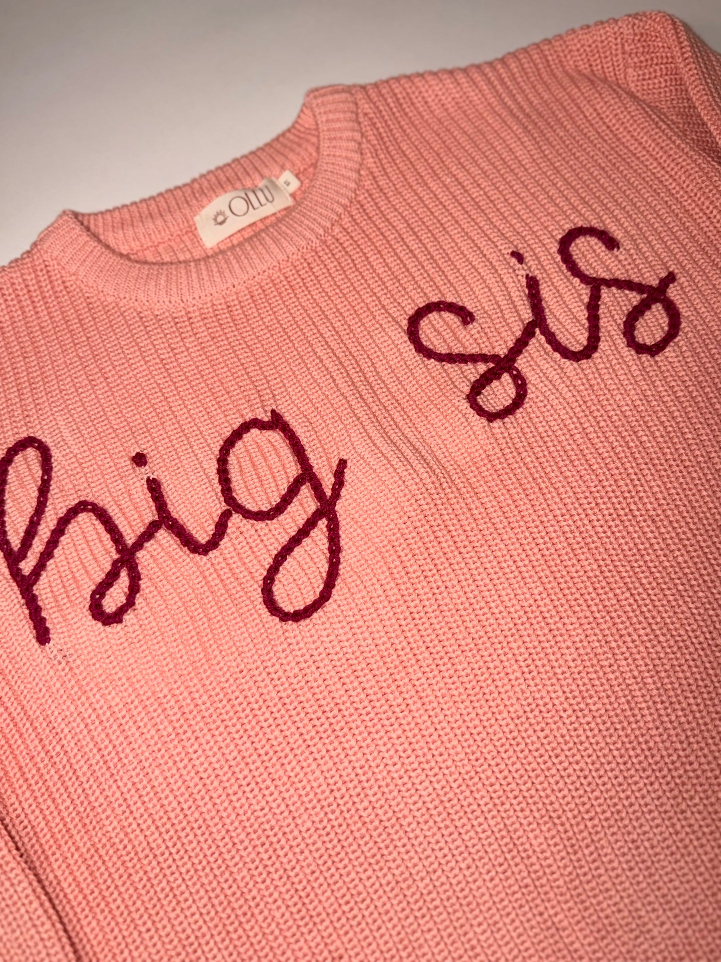 big sis Hand-Embroidery Sweater