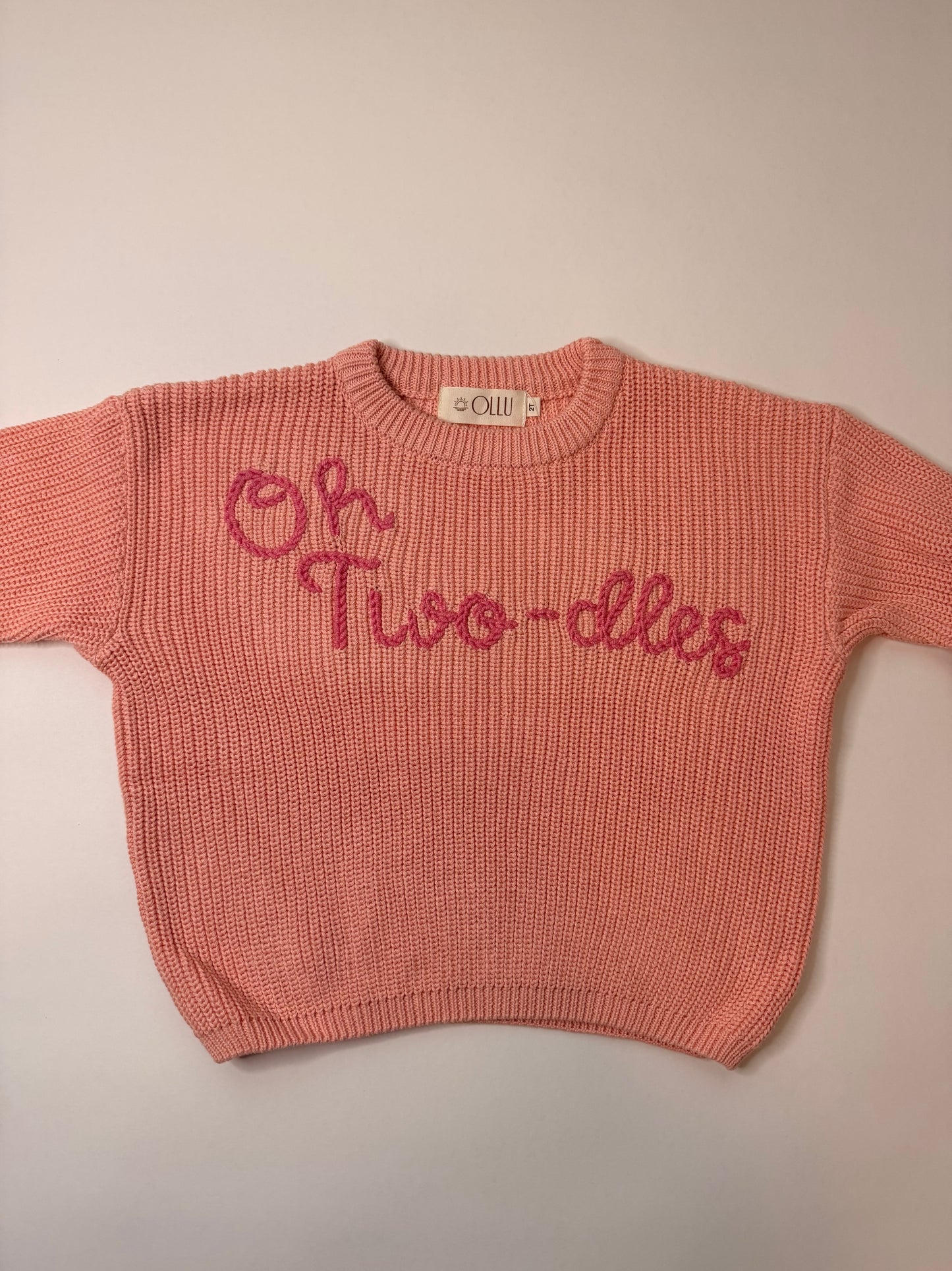 Oh Two-dles Hand-Embroidery Sweater