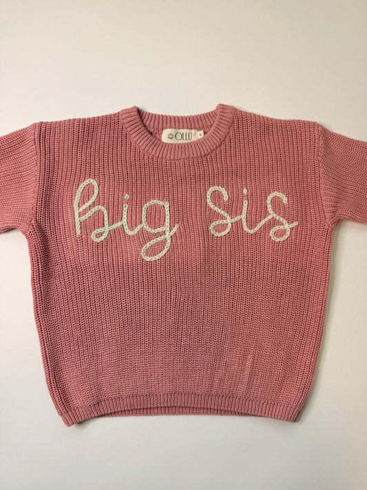 big sis Hand-Embroidery Sweater