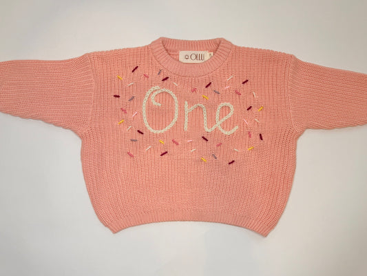 One (Sprinkle) Hand-Embroidered Sweater