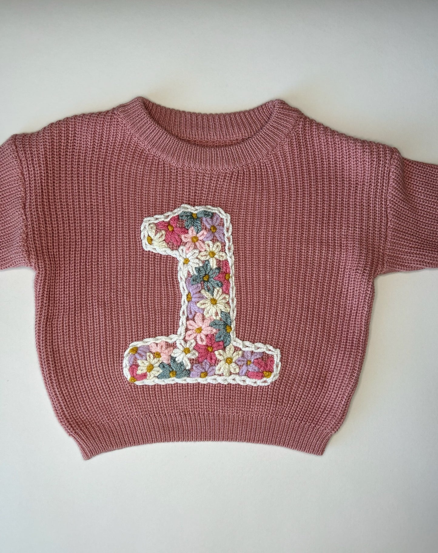 Hand-Embroidered Sweaters (Flower Letter)