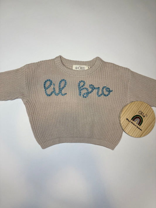 lil bro hand-embroidered sweater